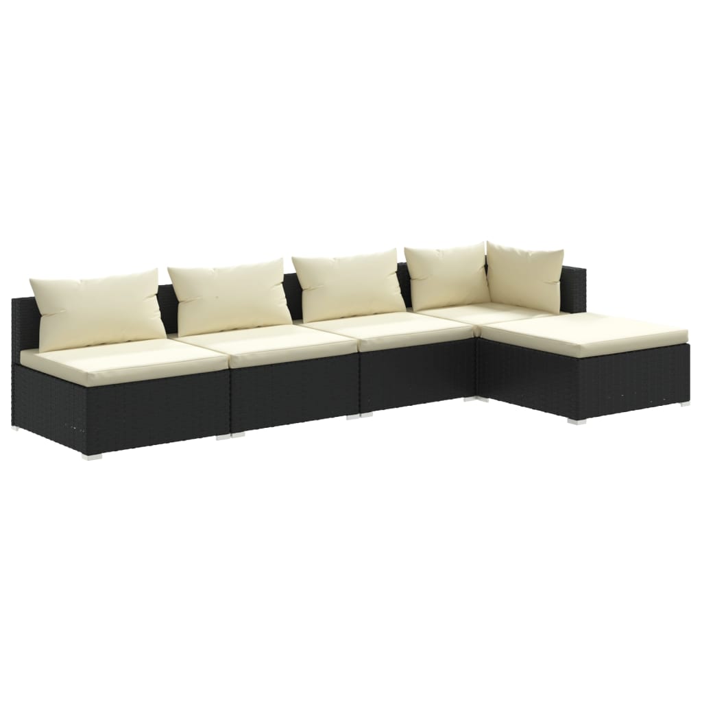Garden Lounge Set Black and Cream