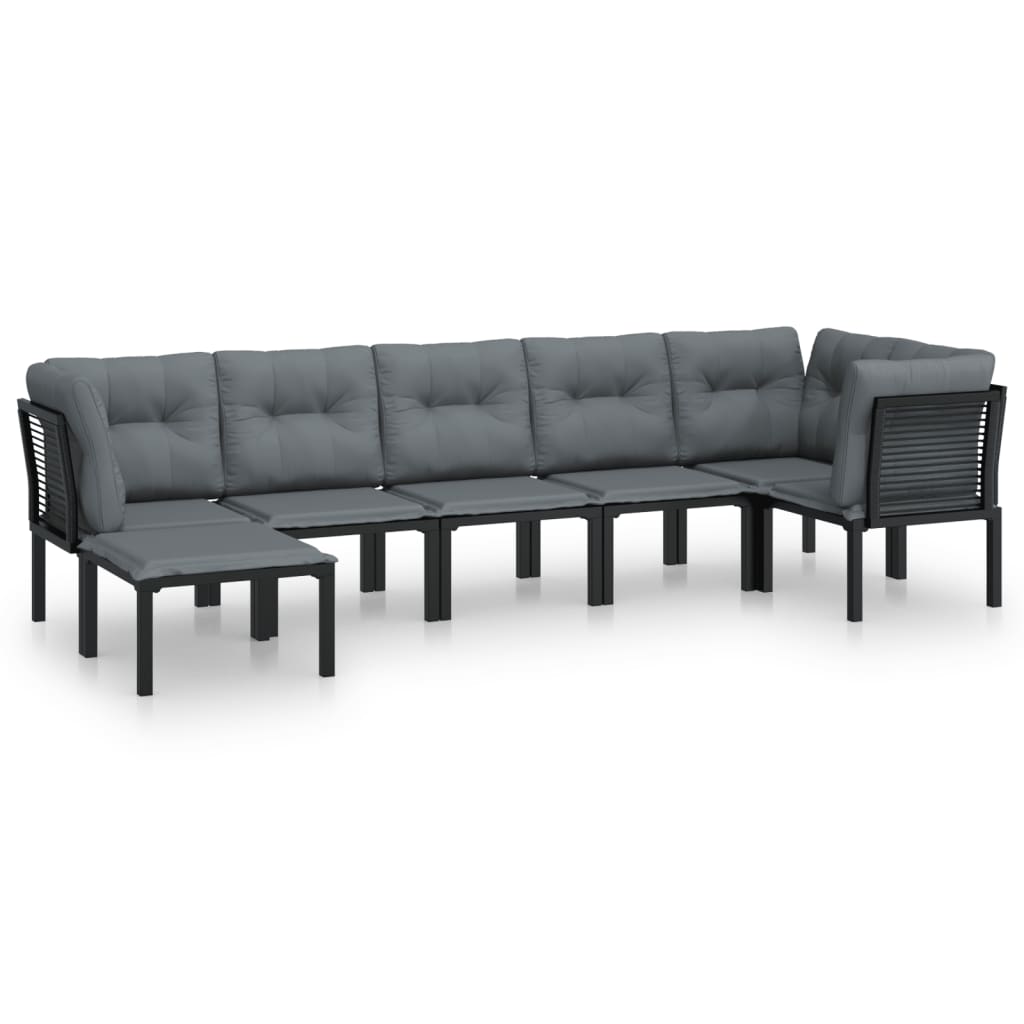 Garden Lounge Set Black and Dark Grey