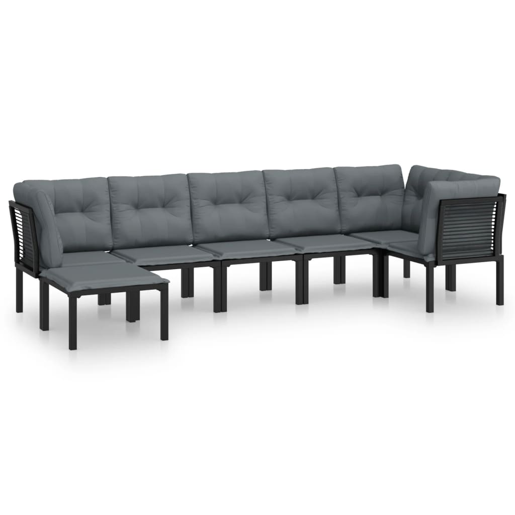 Garden Lounge Set Black and Dark Grey