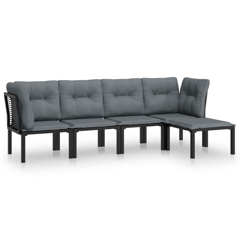 Garden Lounge Set Black and Dark Grey