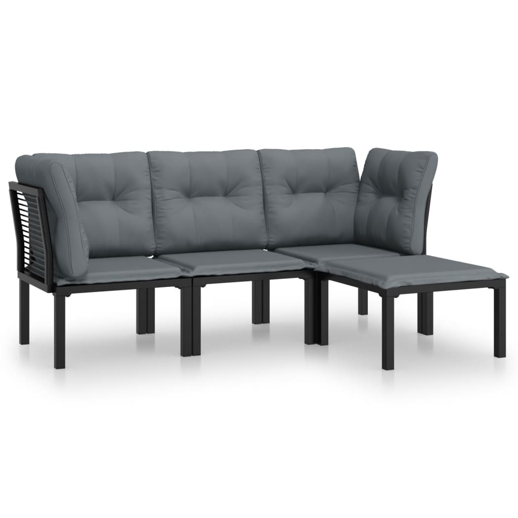 Garden Lounge Set Black and Dark Grey
