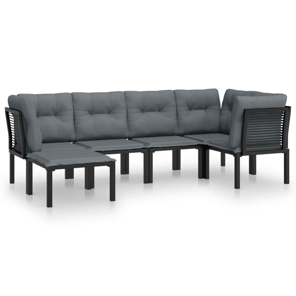 Garden Lounge Set Black and Dark Grey