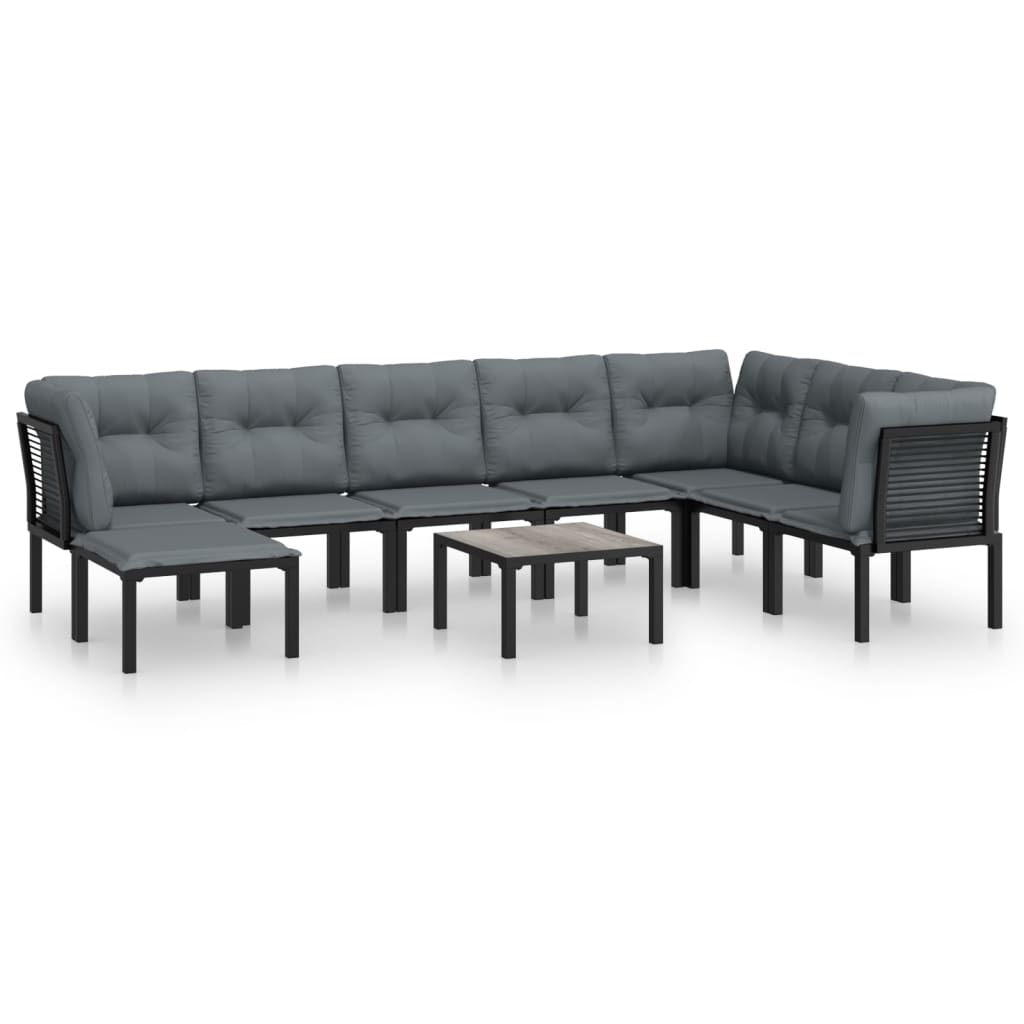 Garden Lounge Set Black and Gray