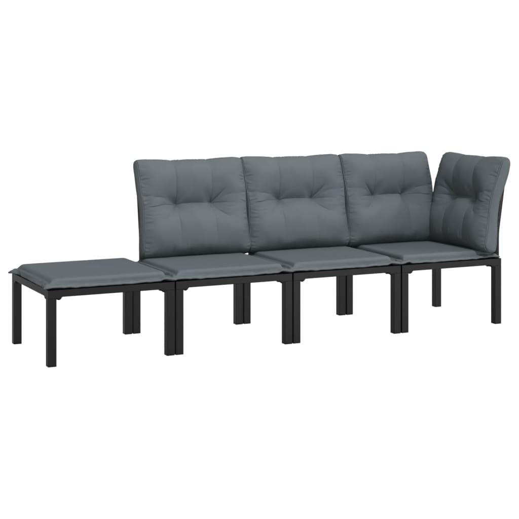 Garden Lounge Set Black and Gray