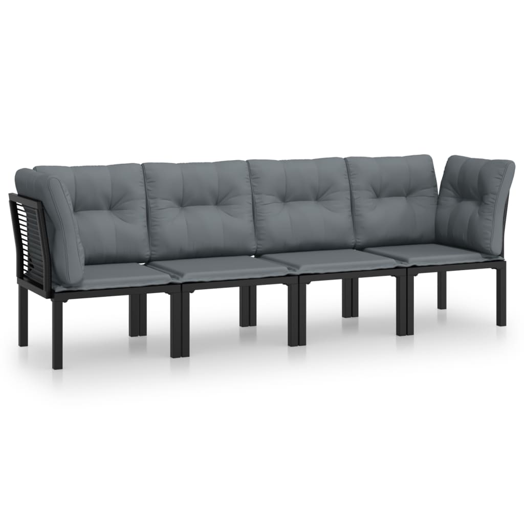 Garden Lounge Set Black and Grey