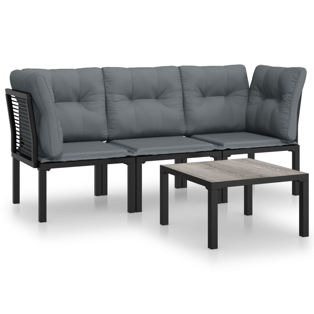 Garden Lounge Set Black and Grey