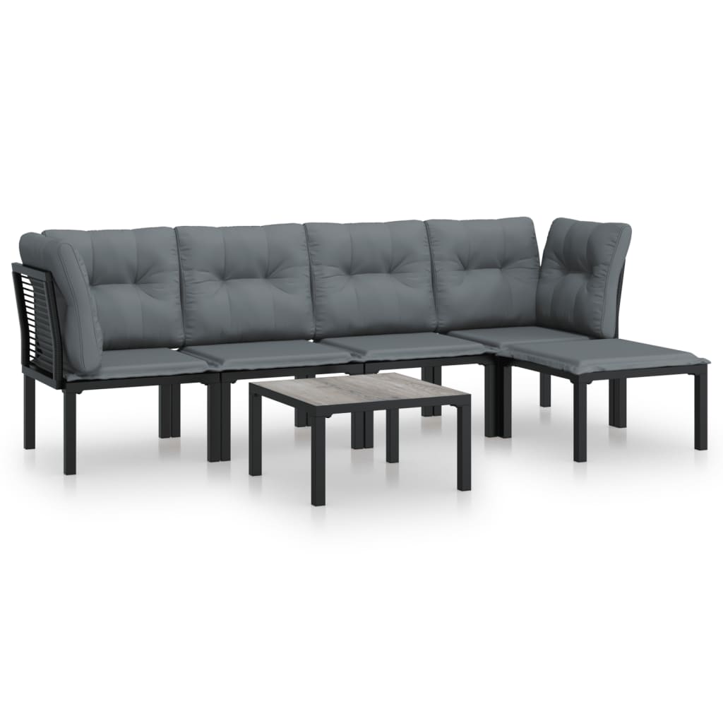 Garden Lounge Set Black and Grey