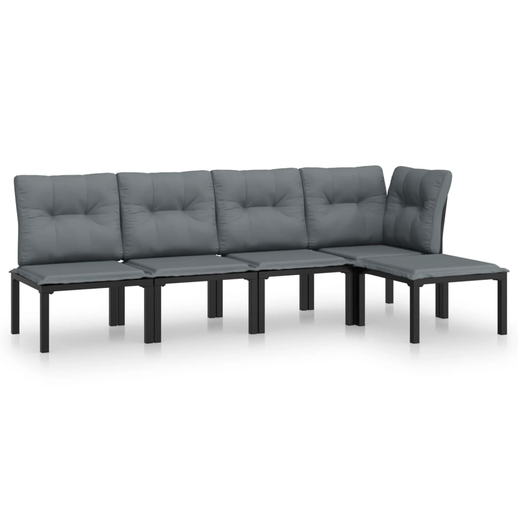 Garden Lounge Set Black and Grey