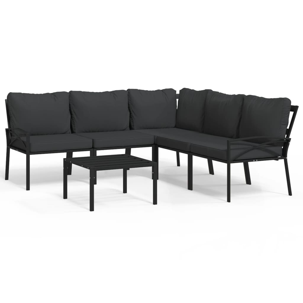 Garden Lounge Set Black and Grey
