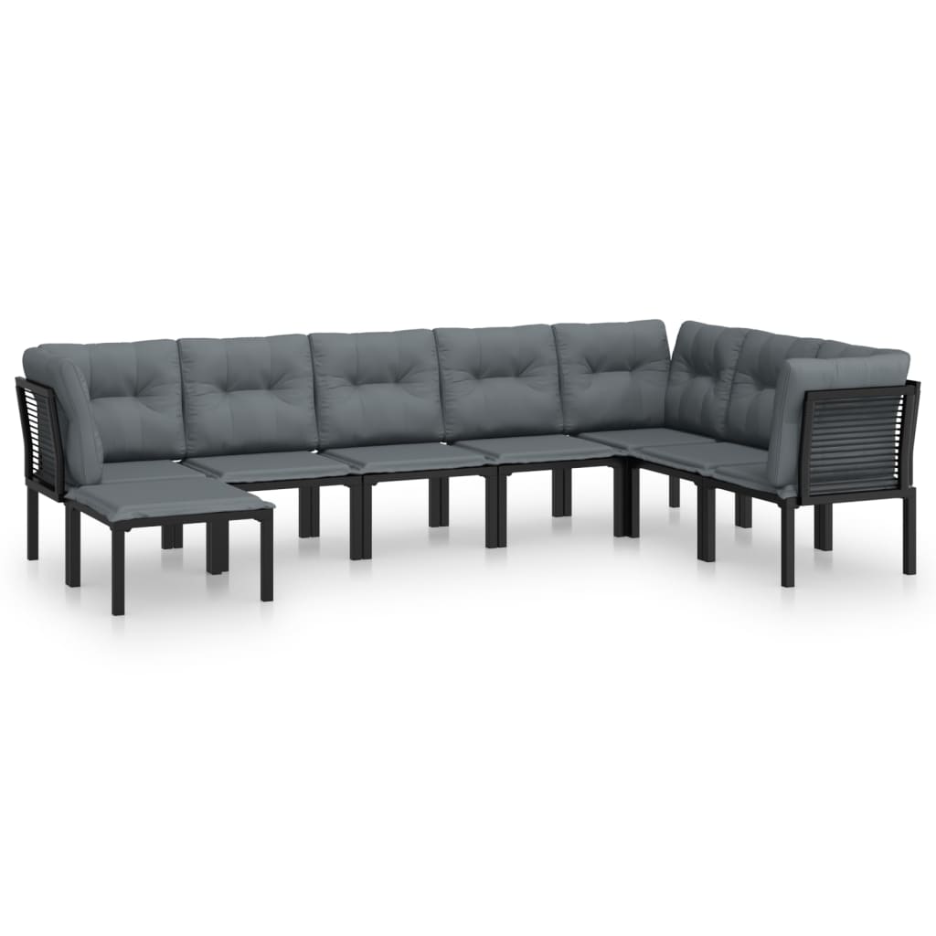 Garden Lounge Set Black and Grey