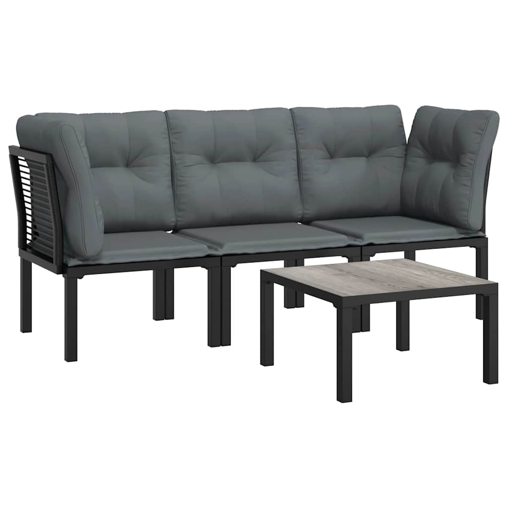 Garden Lounge Set Black and Grey