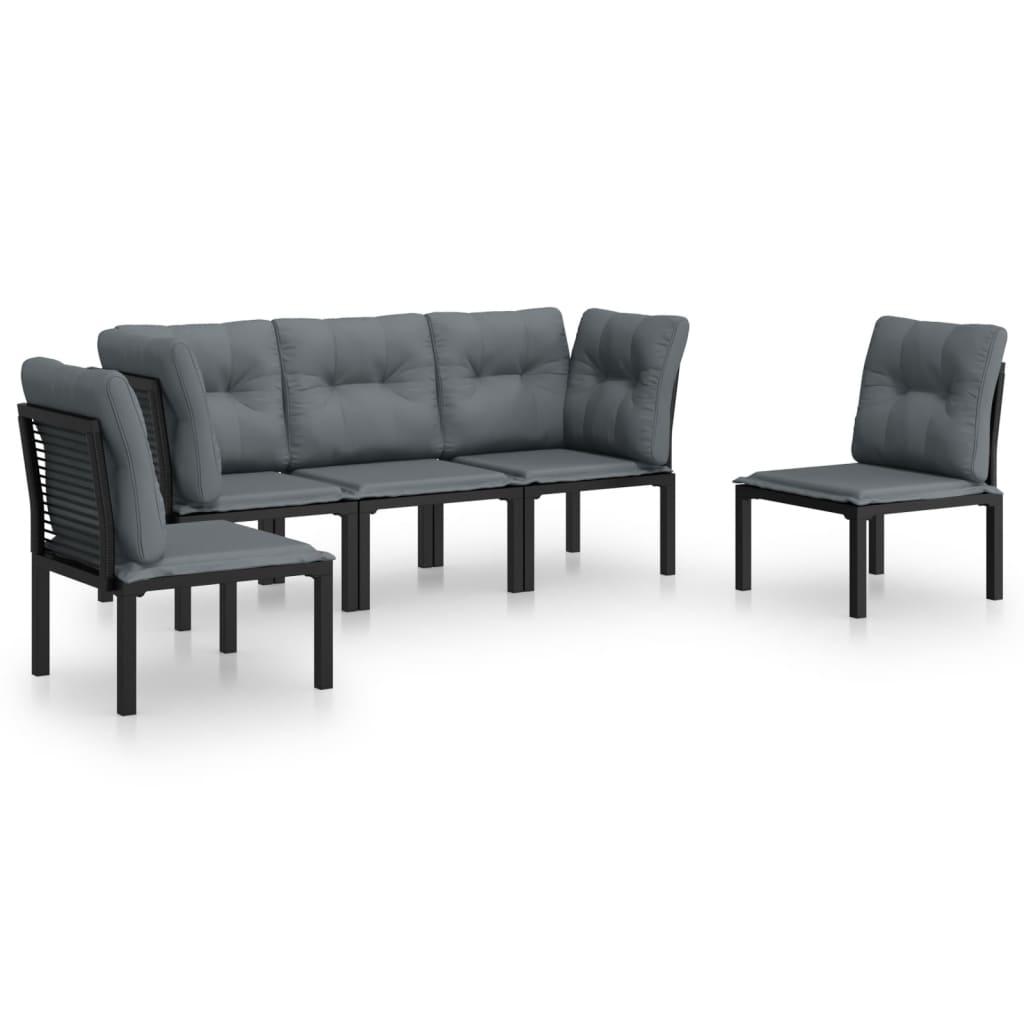 Garden Lounge Set Black and Grey