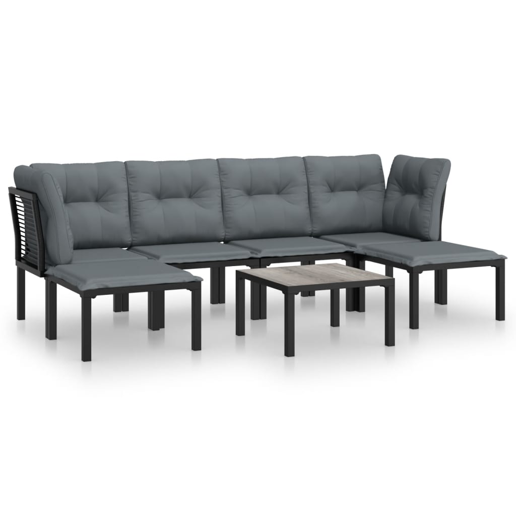 Garden Lounge Set Black and Grey