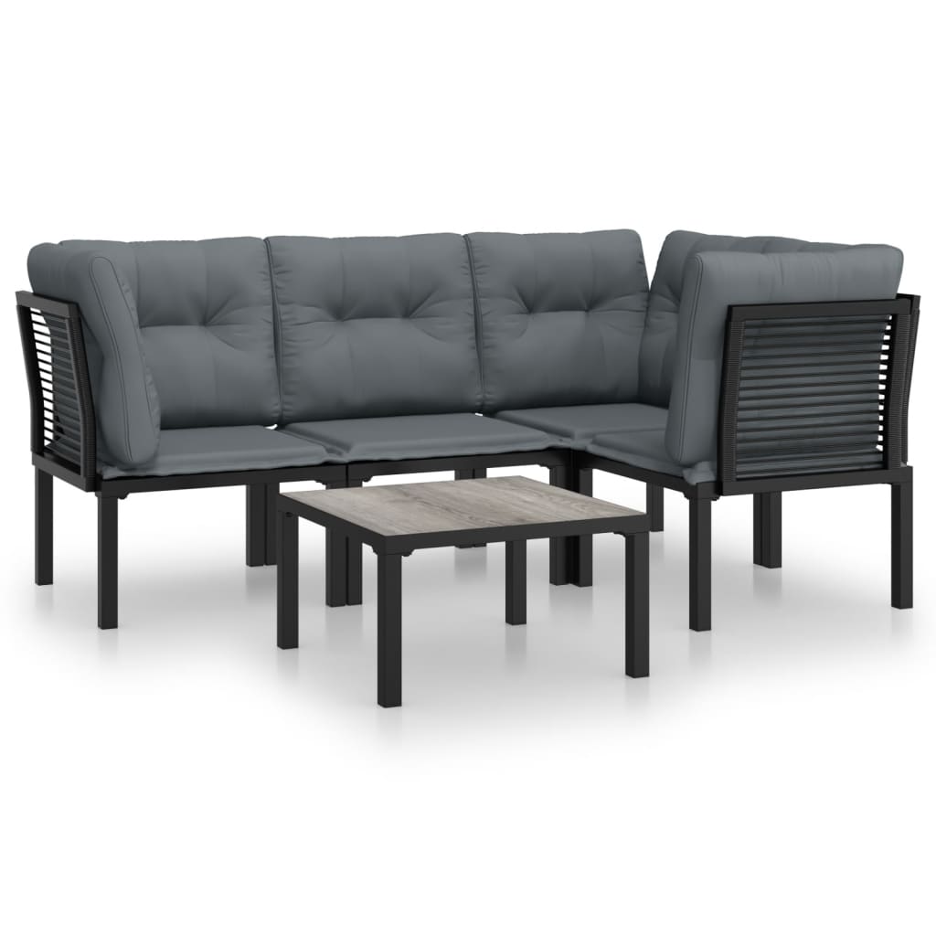 Garden Lounge Set Black, Dark Grey