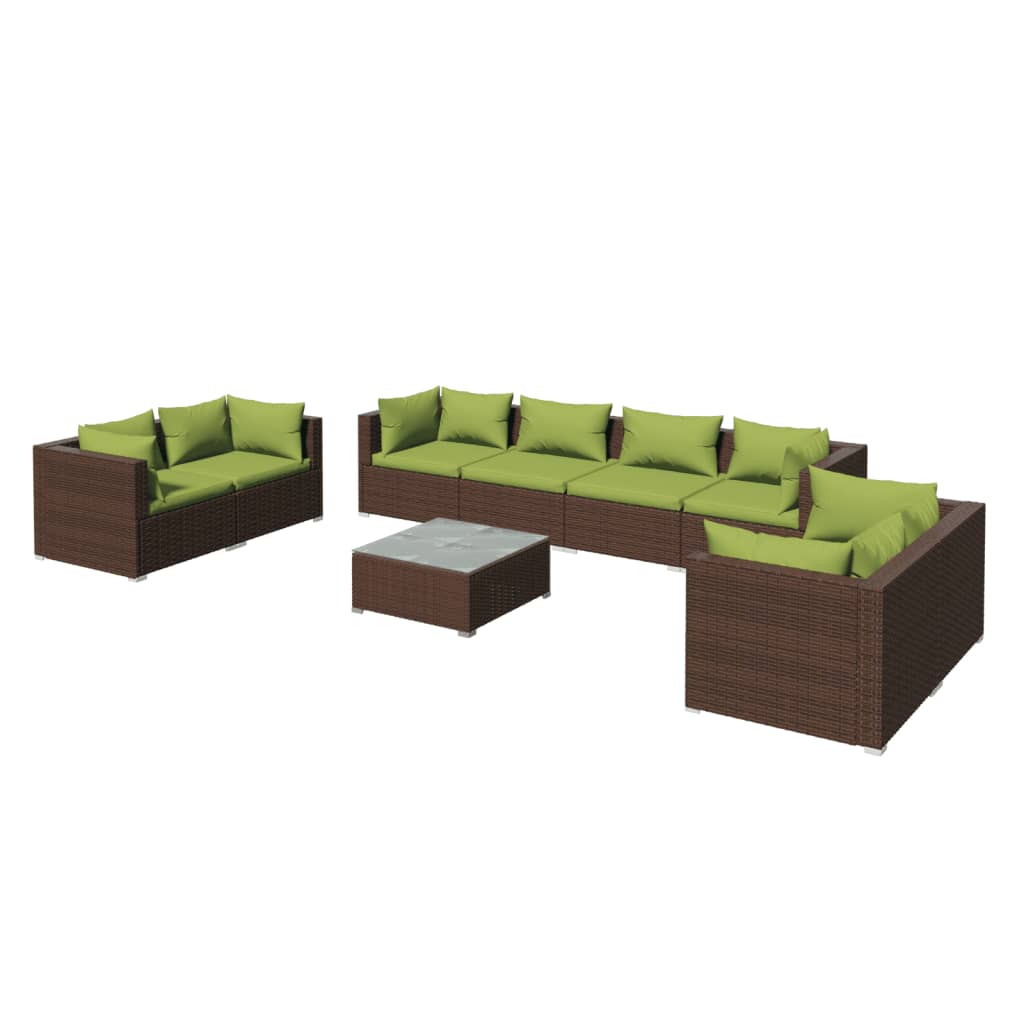 Garden Lounge Set Brown
