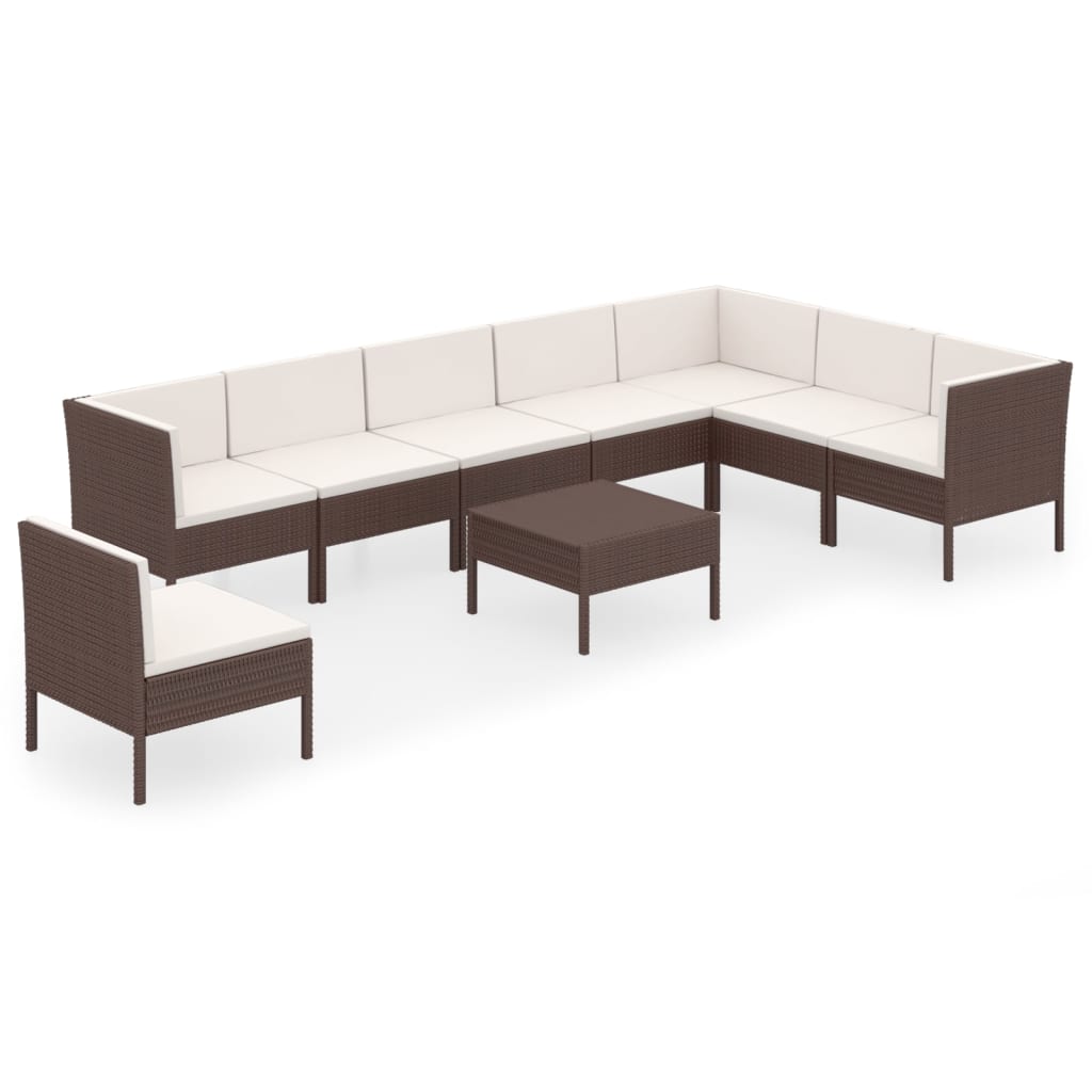 Garden Lounge Set Brown
