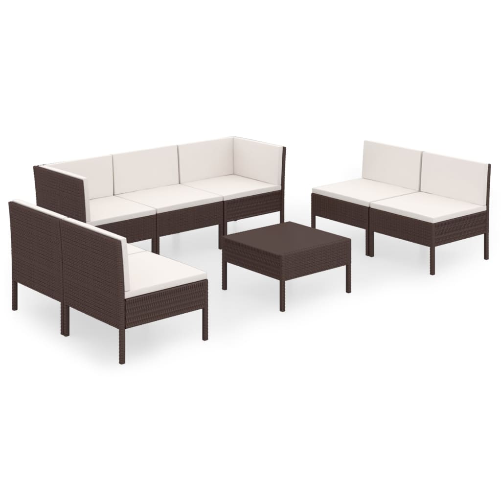 Garden Lounge Set Brown