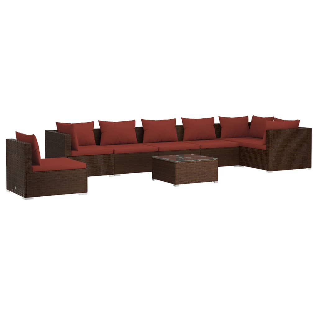 Garden Lounge Set Brown