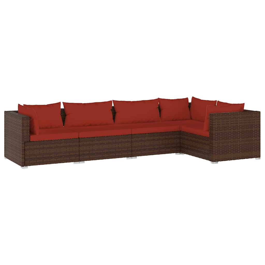 Garden Lounge Set Brown