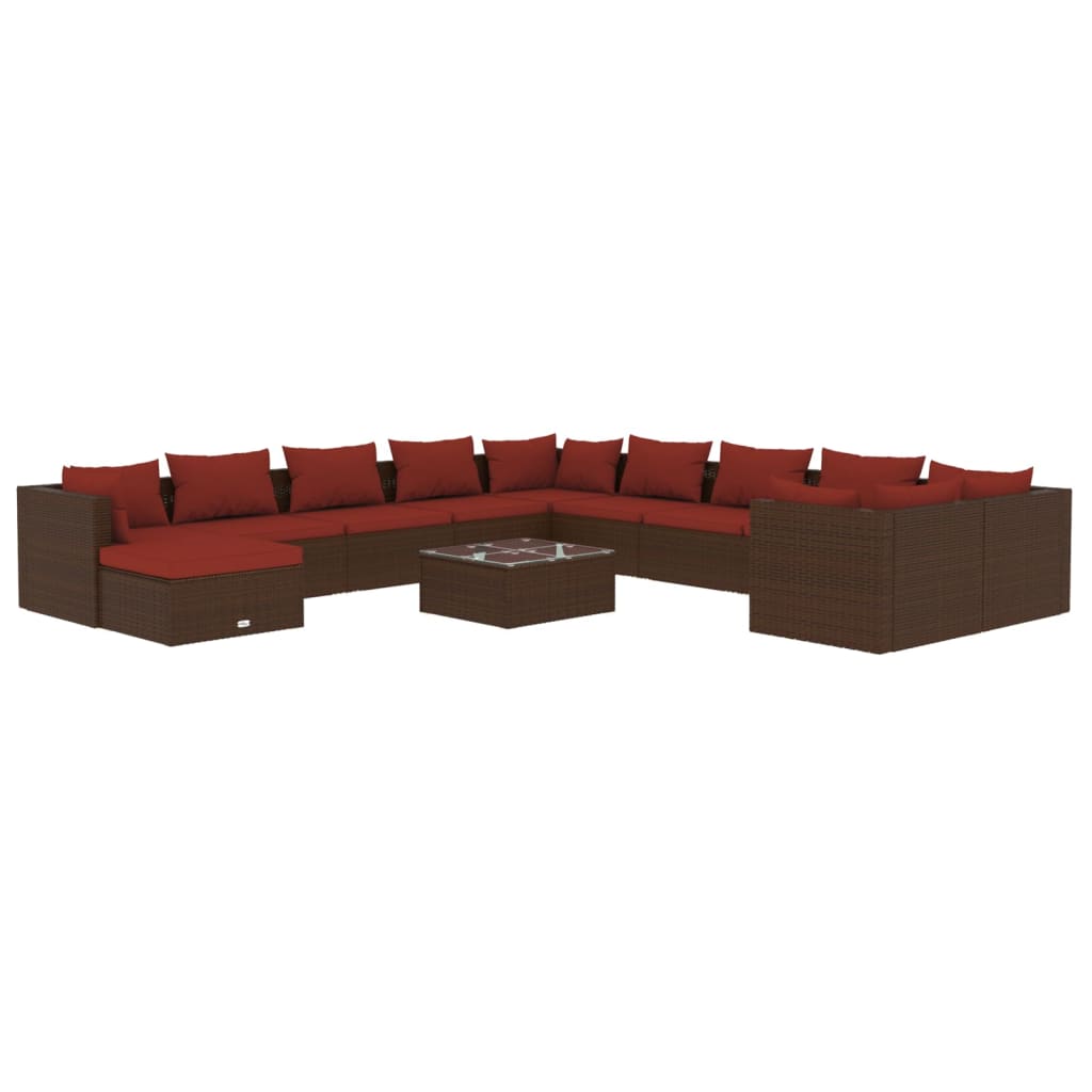 Garden Lounge Set Brown