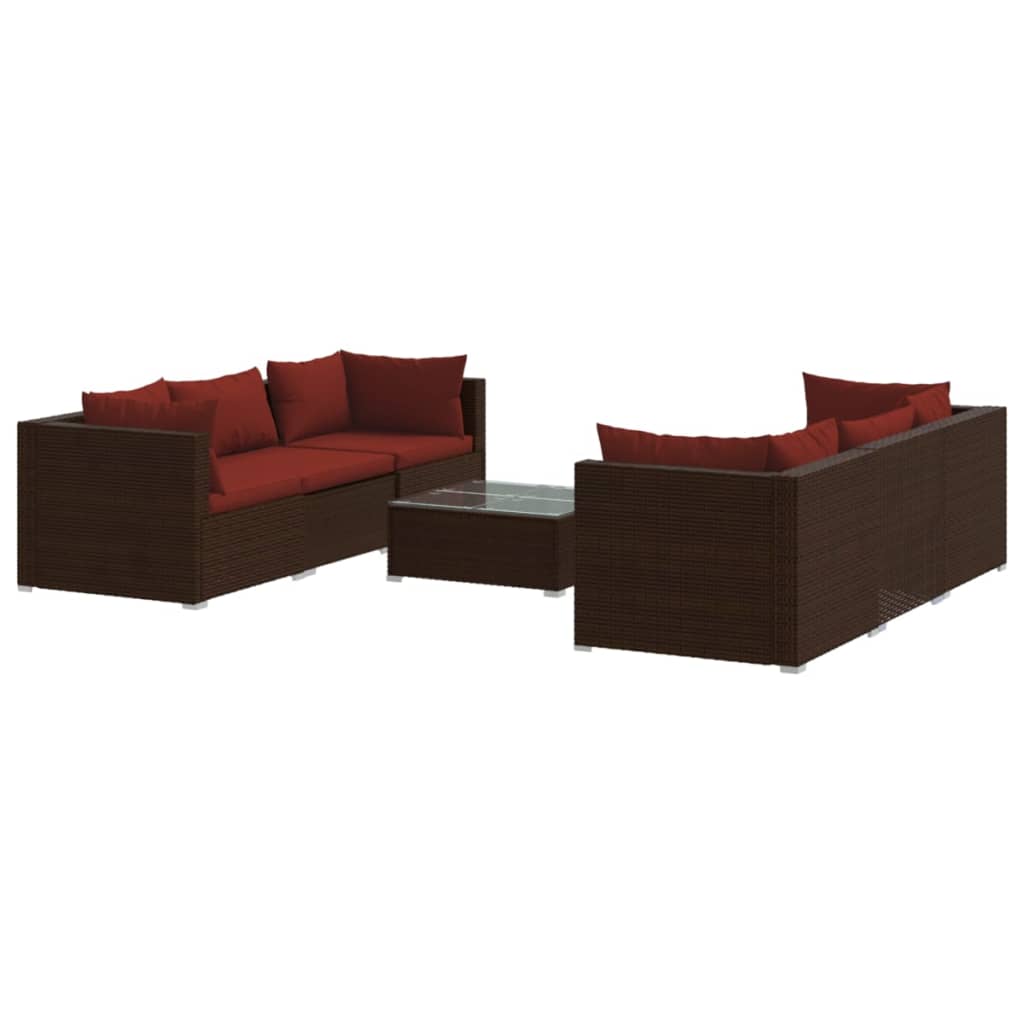 Garden Lounge Set Brown