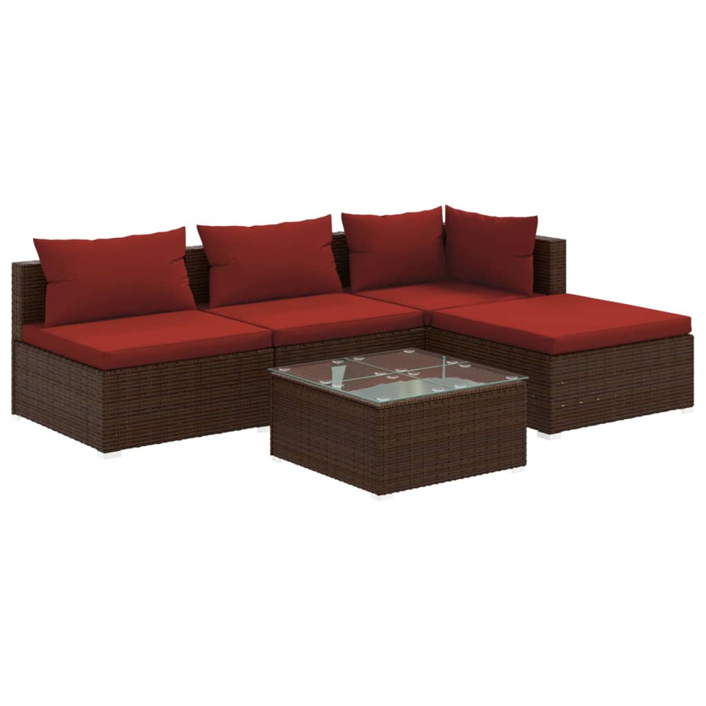 Garden Lounge Set Brown