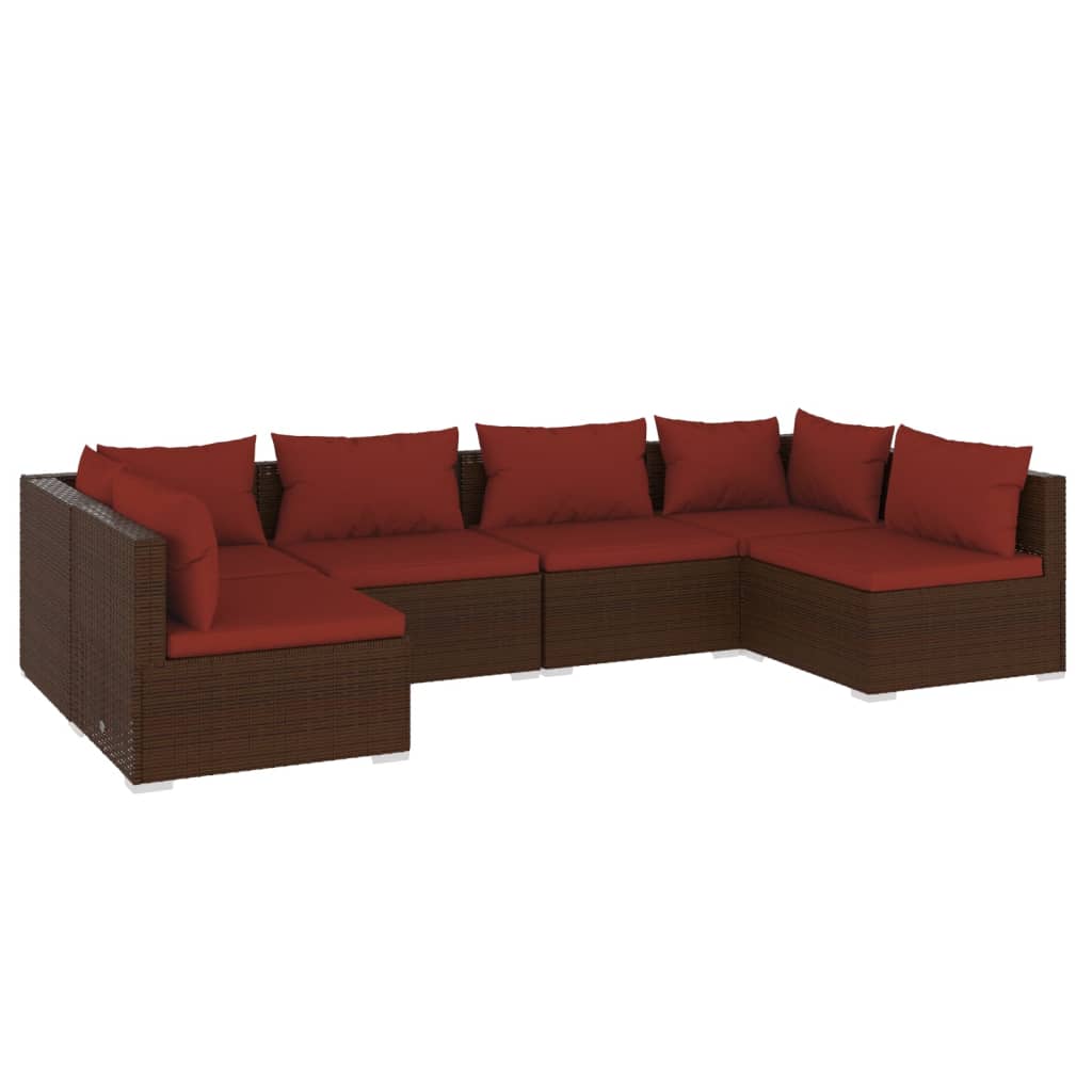 Garden Lounge Set Brown and Cinnamon Red