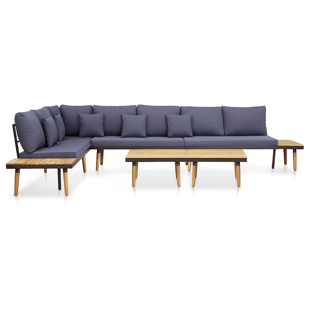 Garden Lounge Set Brown and dark grey