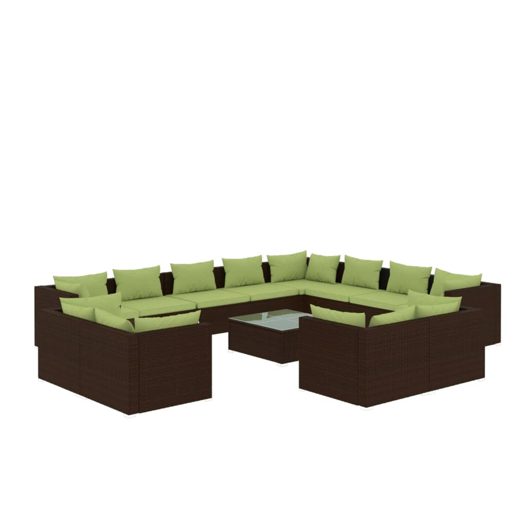 Garden Lounge Set Brown and Green
