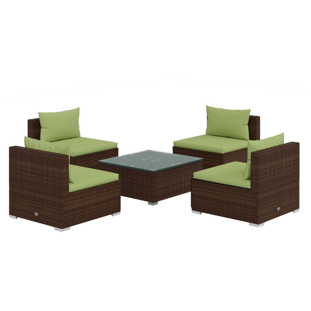 Garden Lounge Set Brown and Green