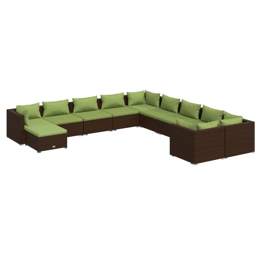 Garden Lounge Set Brown and Green