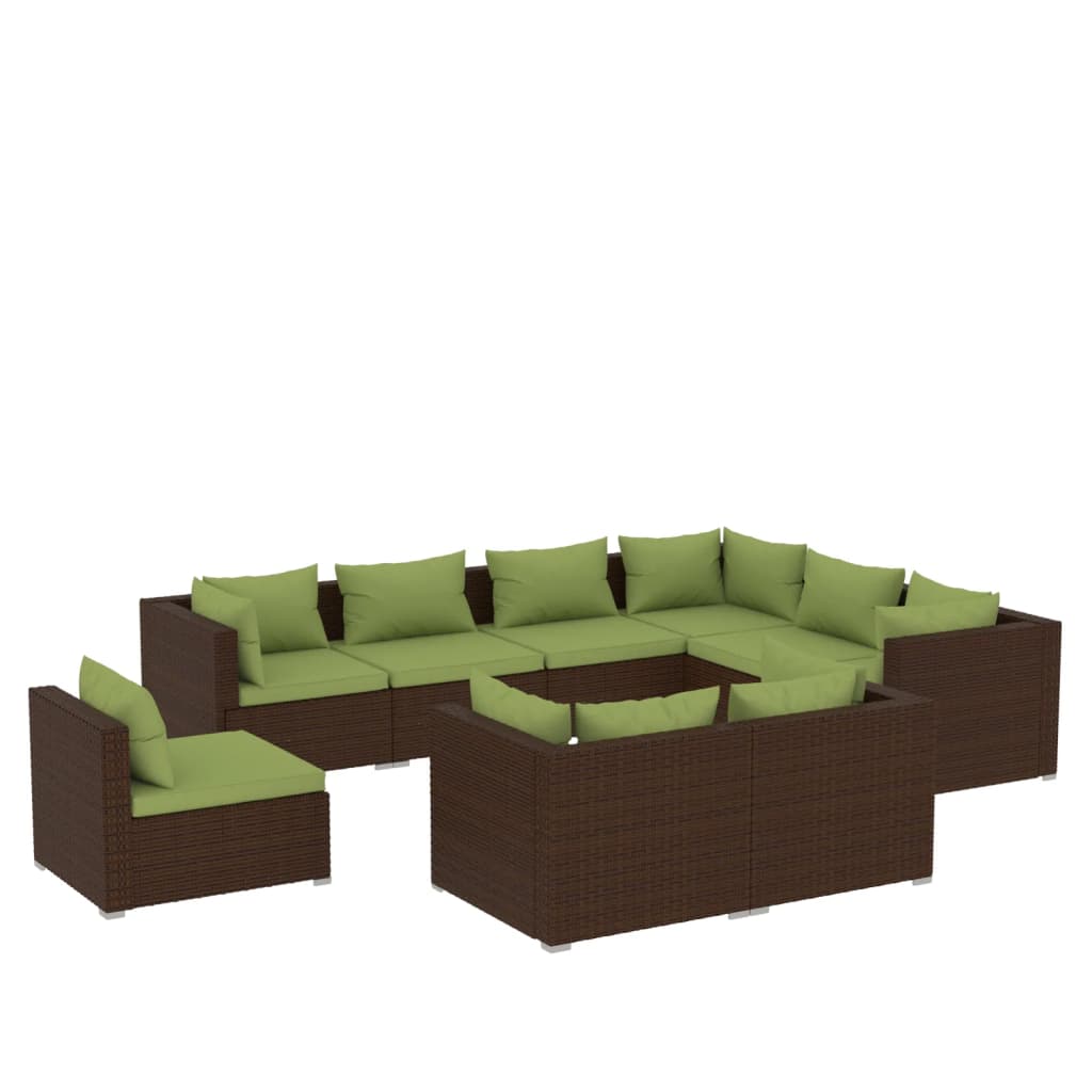 Garden Lounge Set Brown and Green