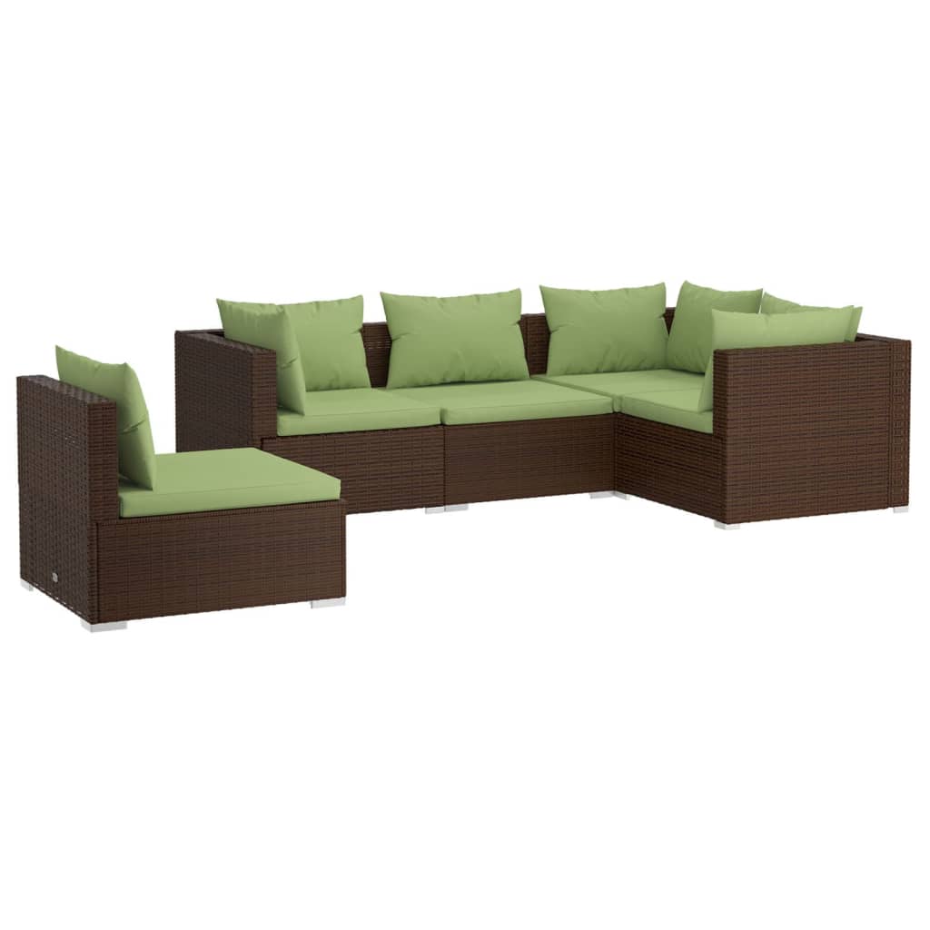 Garden Lounge Set Brown and Green