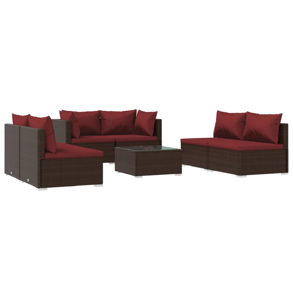 Garden Lounge Set Brown, Cinnamon Red