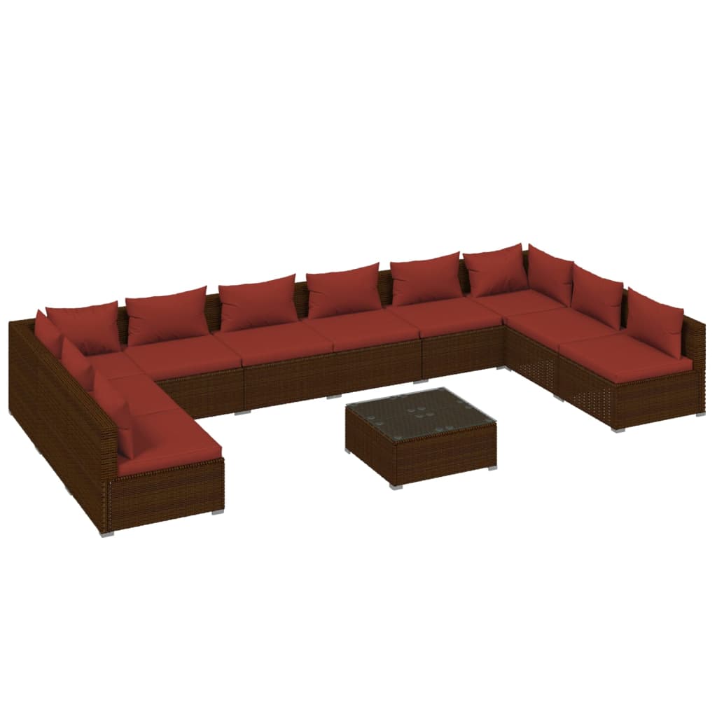 Garden Lounge Set Brown, Cinnamon red