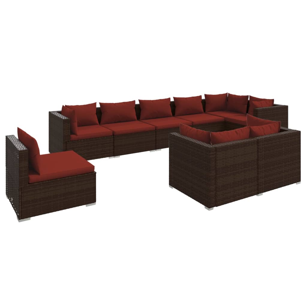 Garden Lounge Set Brown, Cinnamon Red