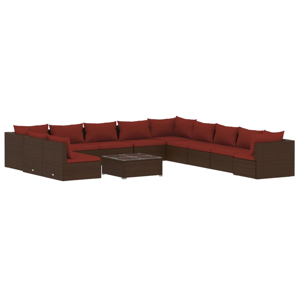 Garden Lounge Set Brown, Cinnamon Red