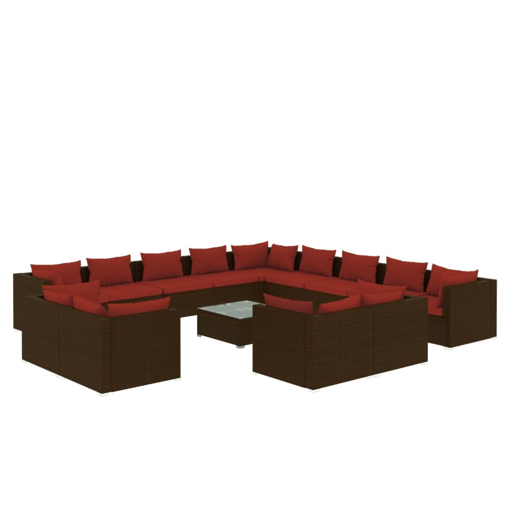 Garden Lounge Set Brown, Cinnamon Red