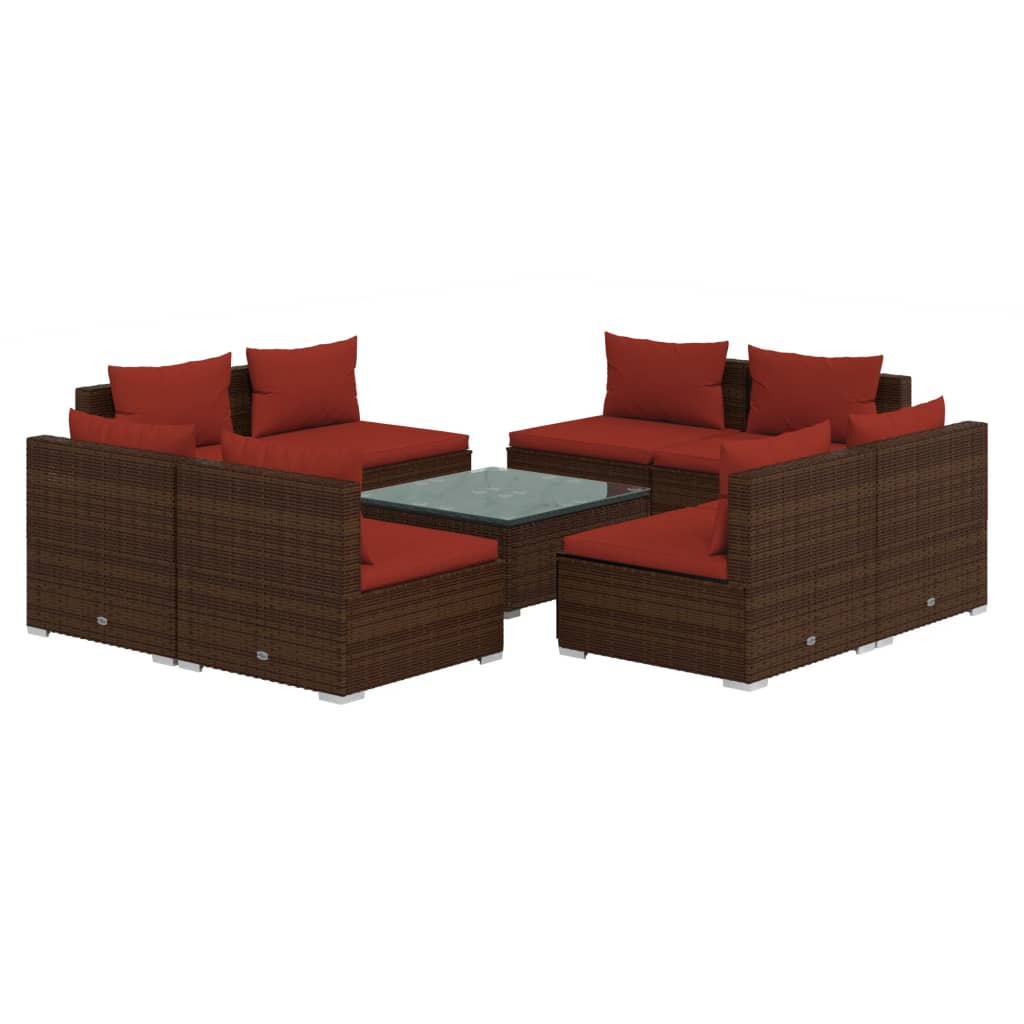 Garden Lounge Set Brown, Cinnamon Red