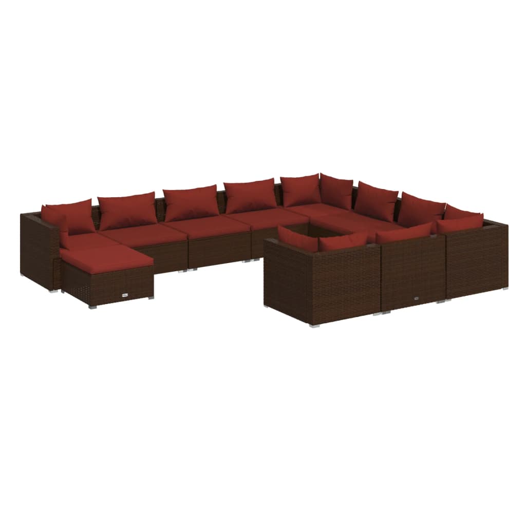 Garden Lounge Set Brown, Cinnamon Red
