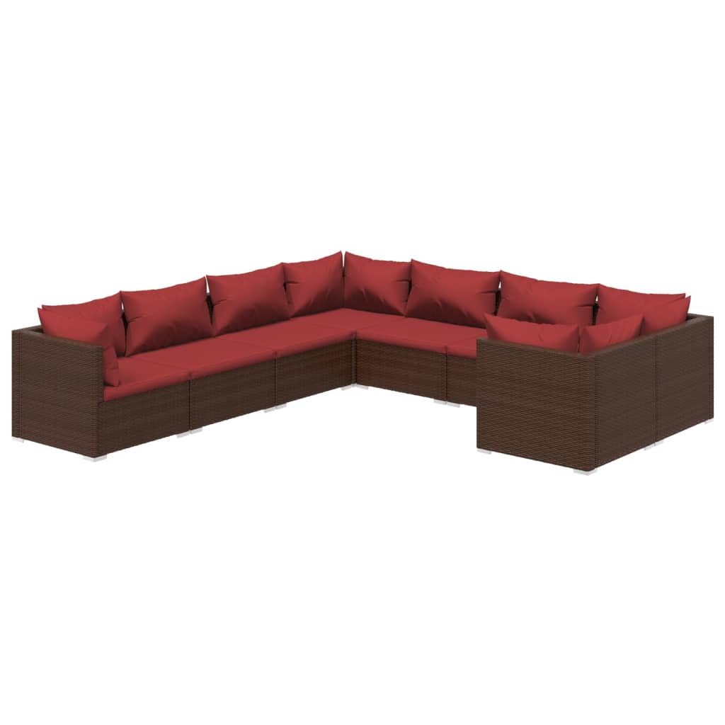 Garden Lounge Set Brown, Cinnamon Red