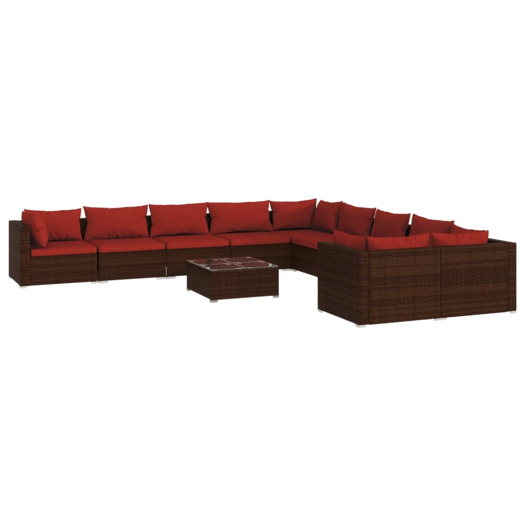 Garden Lounge Set Brown, Cinnamon Red