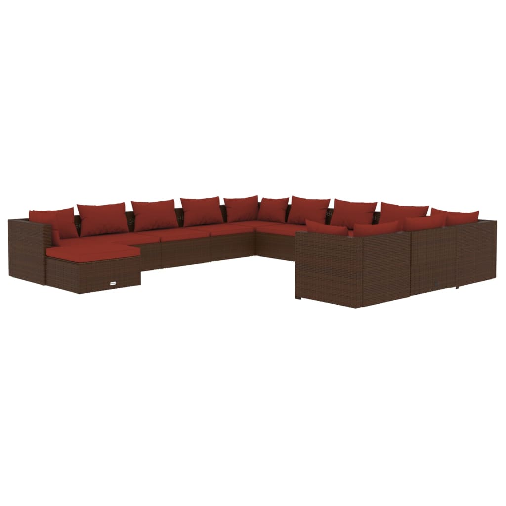 Garden Lounge Set Brown, Cinnamon Red