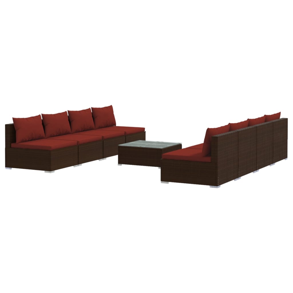 Garden Lounge Set Brown, Cinnamon Red