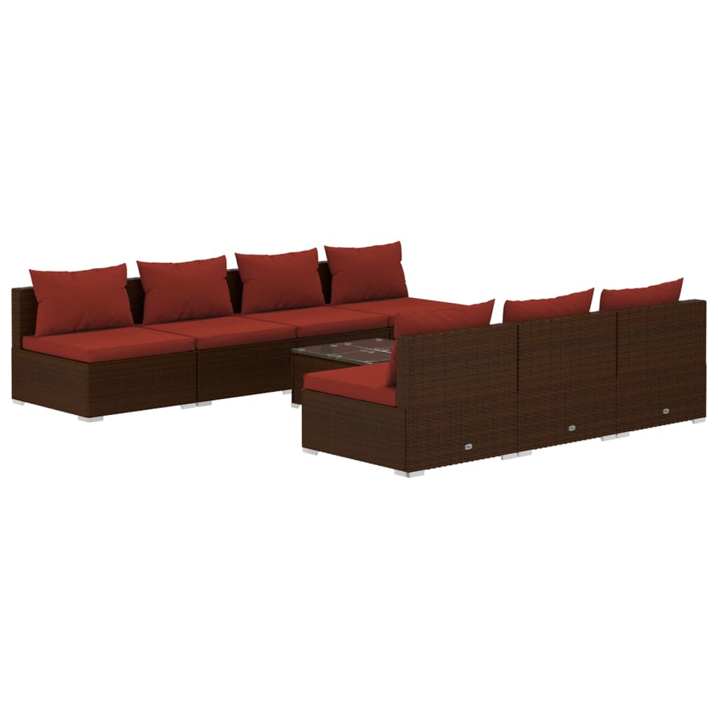 Garden Lounge Set Brown, Cinnamon red