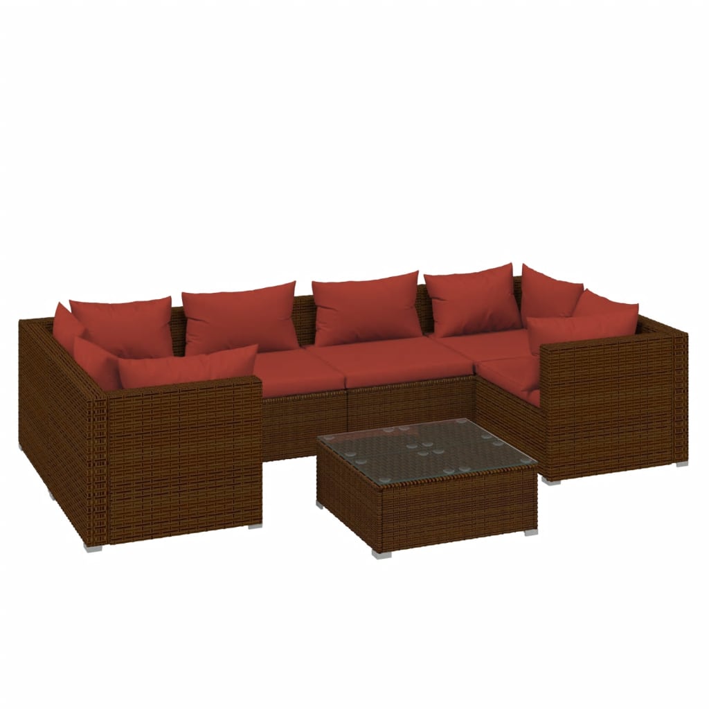 Garden Lounge Set Brown, Cinnamon Red