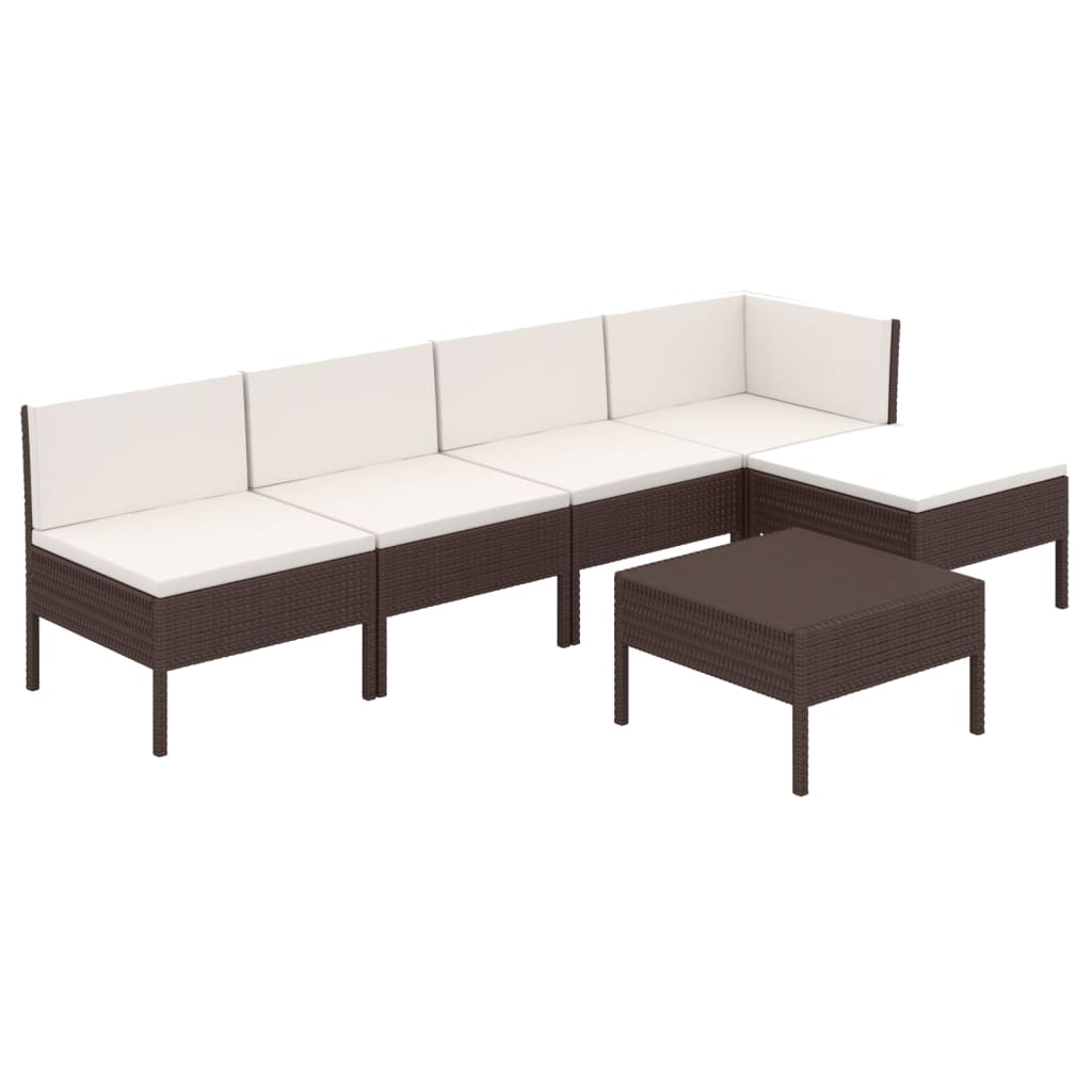 Garden Lounge Set Brown, Cream White