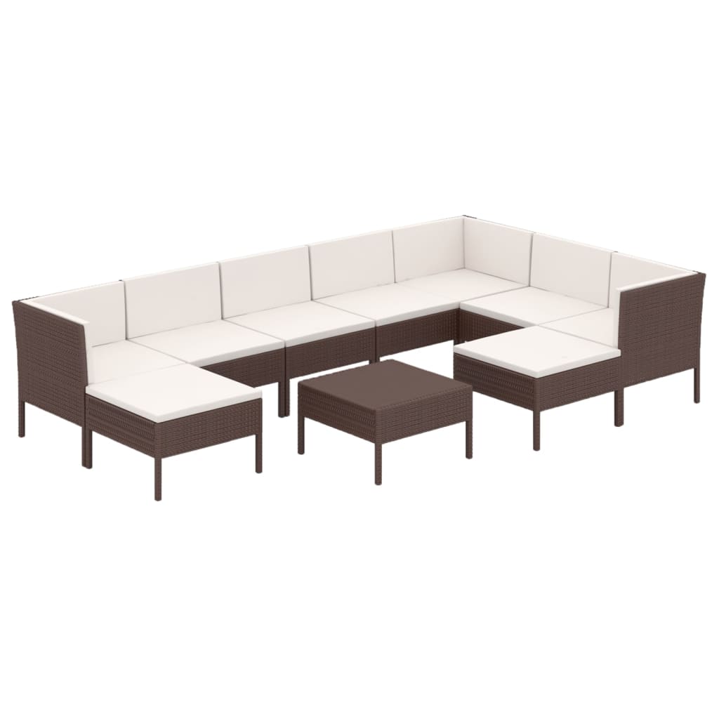 Garden Lounge Set Brown, Cream White