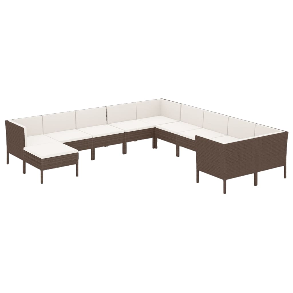 Garden Lounge Set Brown, Cream White