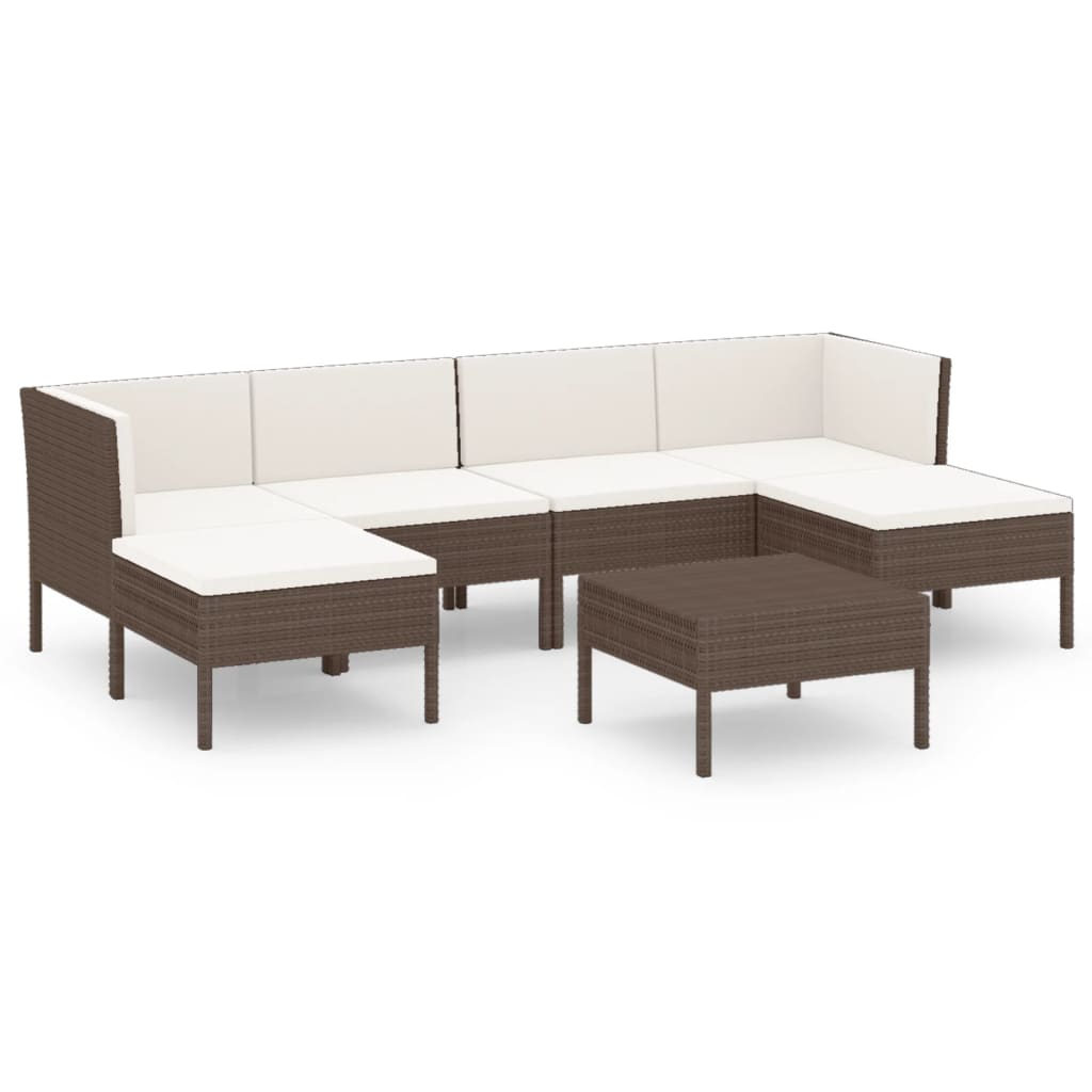 Garden Lounge Set Brown, Cream White